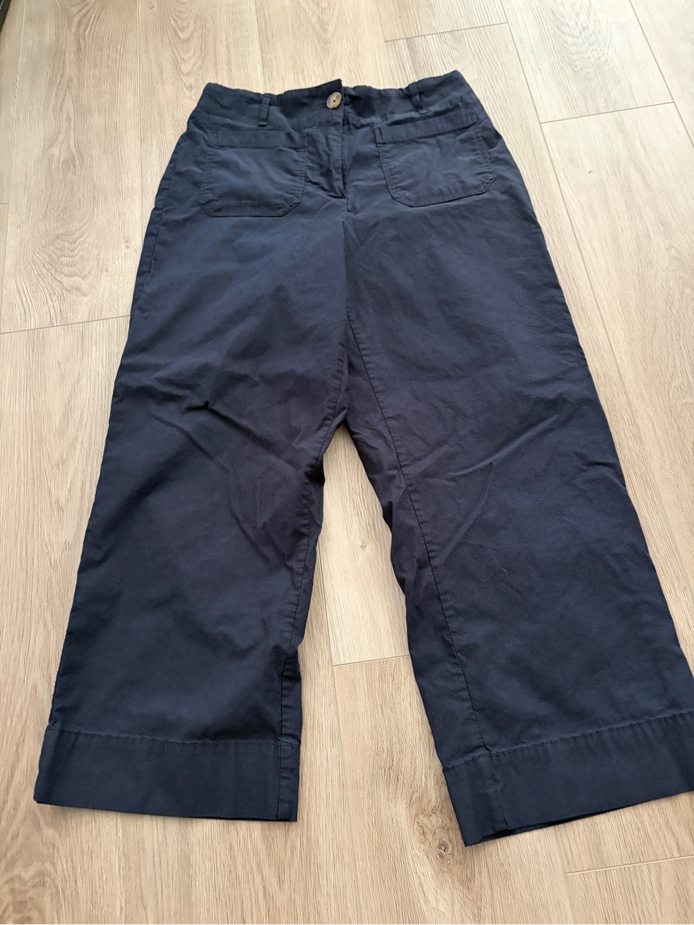 Hilary Radley Women's Navy Wide-Leg Crop Pants Size 10